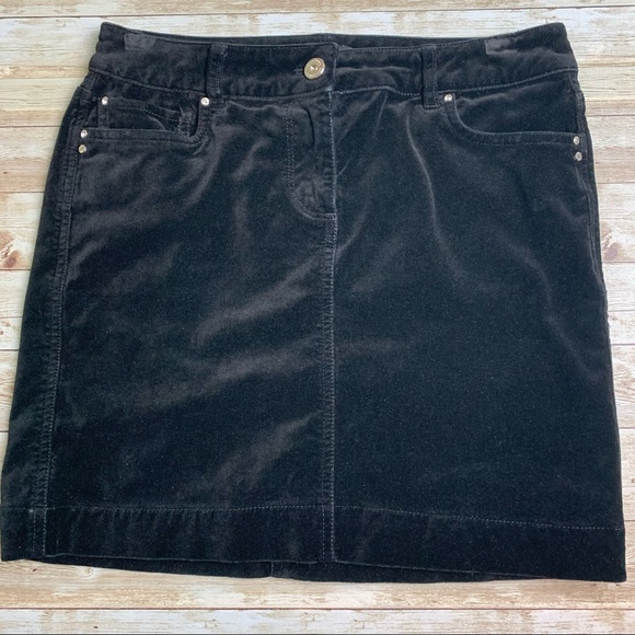 WHBM Black velvet mini skirt Blanc EUC 00 - Picture 1 of 9